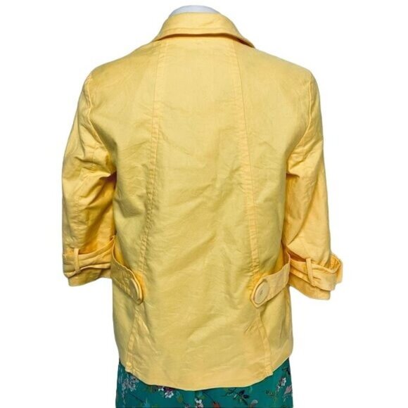 ColdWater Creek Yellow Blazer Large Button Down Coat Jacket Blazer Size 10 M - Picture 6 of 9